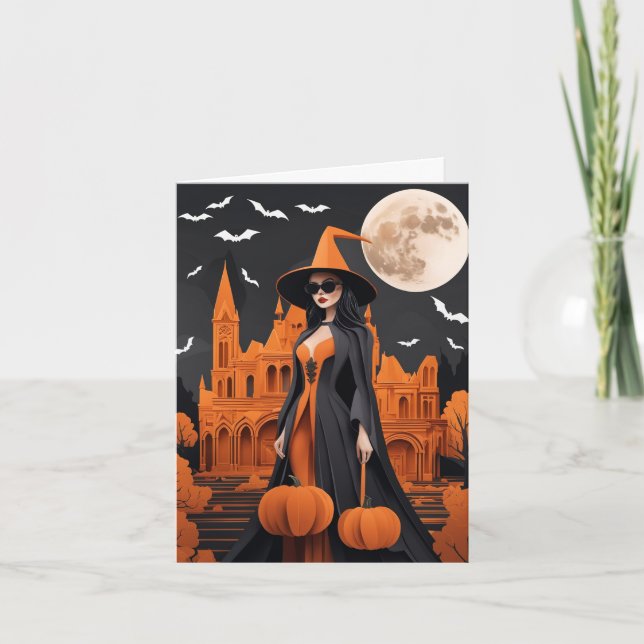 Vibraciones de Bruja Personalizables Tarjeta Plega (Anverso)