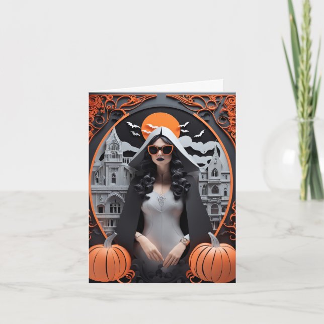 Vibraciones de Bruja Personalizables Tarjeta Plega (Anverso)