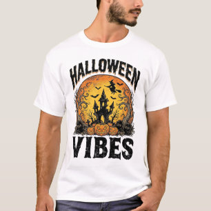 Vibraciones de Halloween Camiseta Vintage Luna Emb