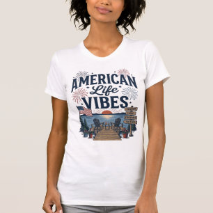 Vibraciones de la vida americana Camiseta vectoria