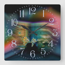 Vibraciones líquidas Reloj de pared de peces funky