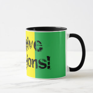 ¡Vibraciones positivas! Taza de Rasta del diseño