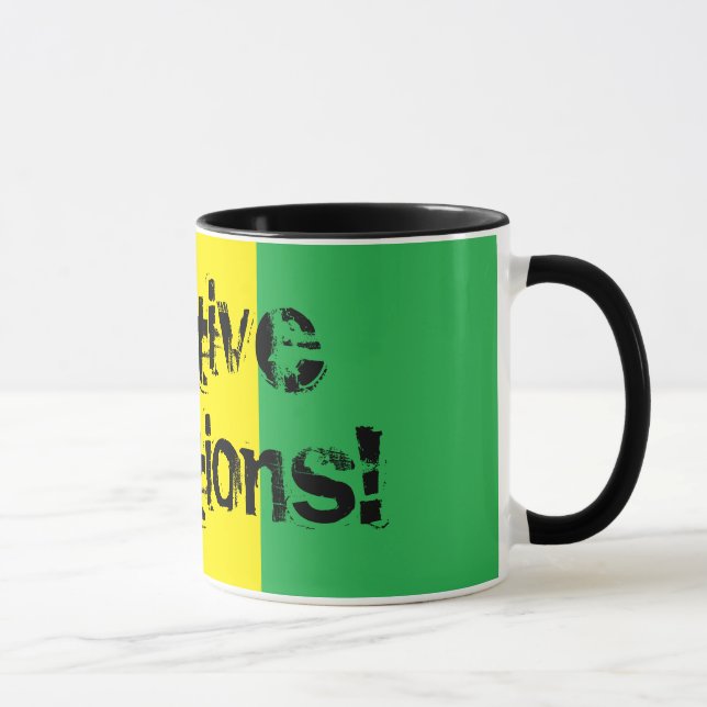 ¡Vibraciones positivas! Taza de Rasta del diseño (Derecha)