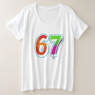  Vibrant 67 Art – Hand-Painted Number Design 