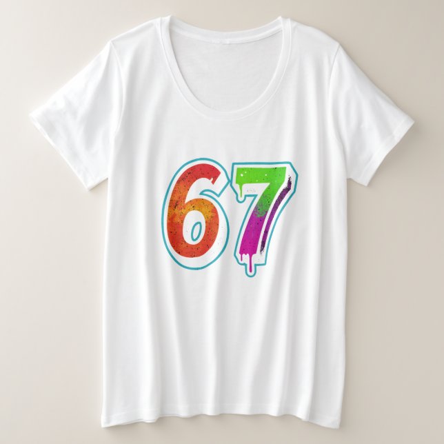 Vibrant 67 Art – Hand-Painted Number Design  (Anverso del diseño)