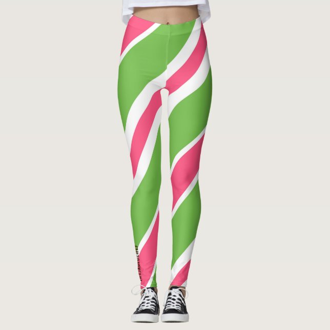 Vibrant Candy Stripe Abstract Leggings (Anverso)