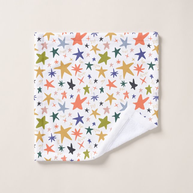 Vibrant Colorful Star Pattern With (Toallita)