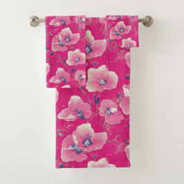 Vibrant Floral Pattern in Pink, White & Royal Blue