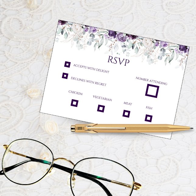 Vibrant Florals Boda Tarjeta RSVP (Subido por el creador)