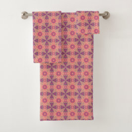 vibrant geometric pattern in pink, purple,  orange