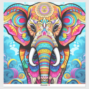 Vibrant Mandala Elephant Pegatina