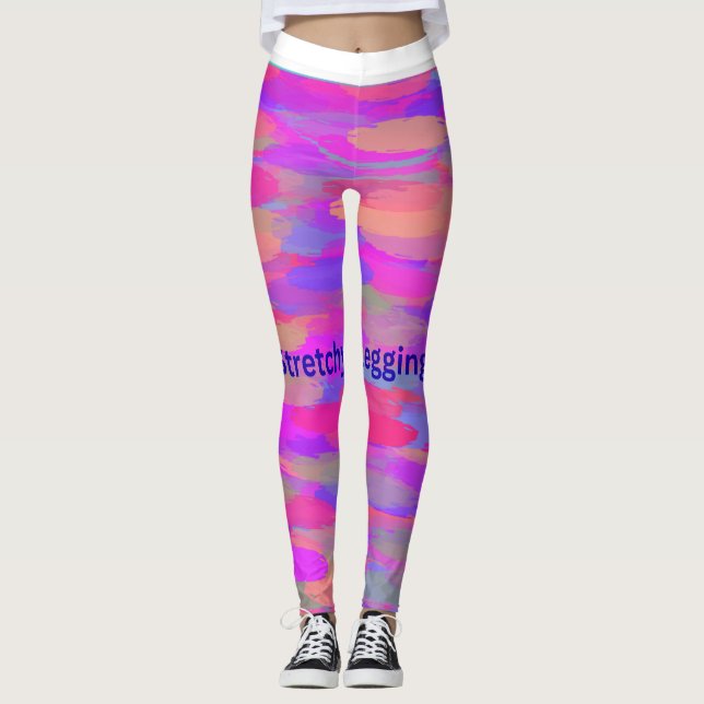 Vibrant Pink Abstract Camo Leggings (Anverso)