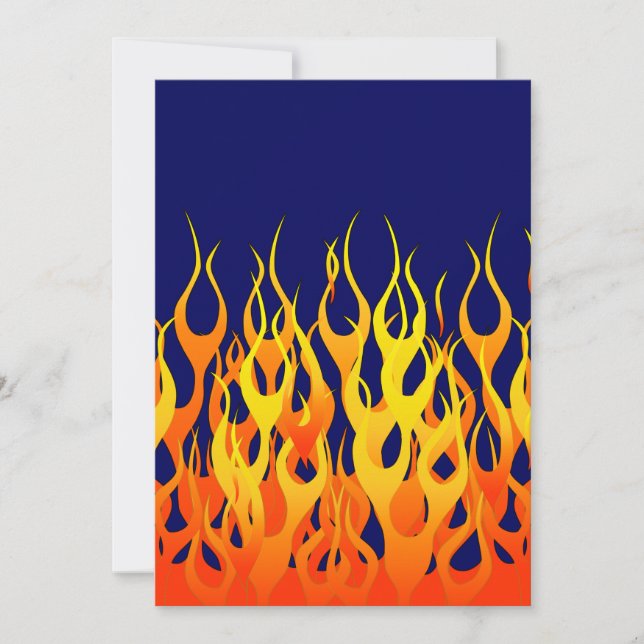 Vibrant Racing Flames on Navy Blue (Anverso)