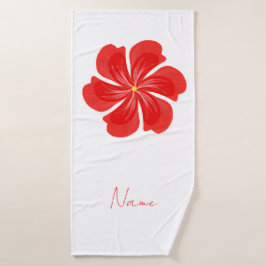 Vibrant Red Petal Bloom - Minimalist Floral Art