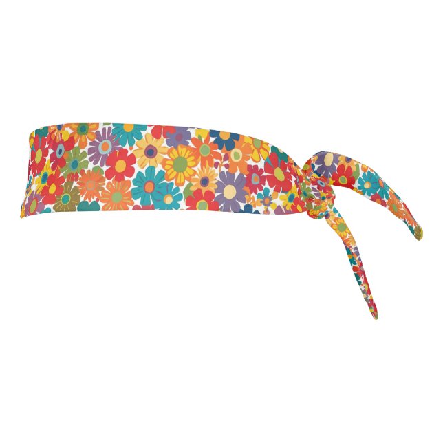 Vibrant Retro 60s Daisy Flower Power Pattern (Girar 90)