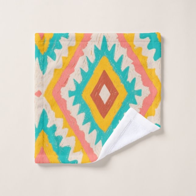 Vibrant Tribe, Bold Geometric Boho Pattern (Toallita)