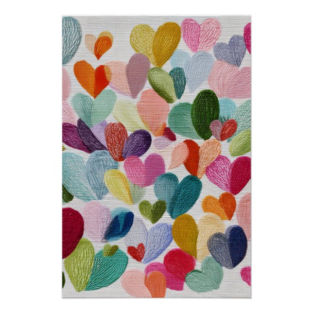 Vibrant Valentine Poster – Fantasy Hearts Design  (Anverso)