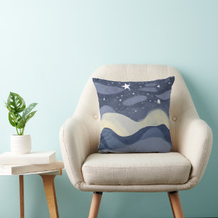 Vibrante acuarela Estrella Cojín decorativo Brilla