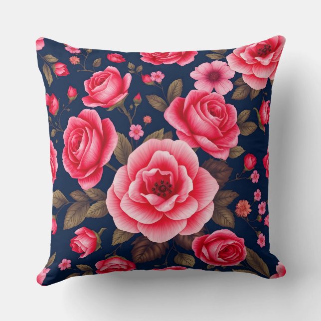 Vibrante almohada de elegancia floral (Reverso )