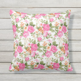 Vibrante almohada de rosa victoriano rosa