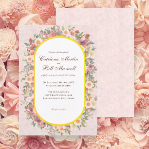 Vibrante Arco Floral Invitación a la boda de la tr