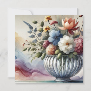 Vibrante Armonía Floral Invitación de cumpleaños