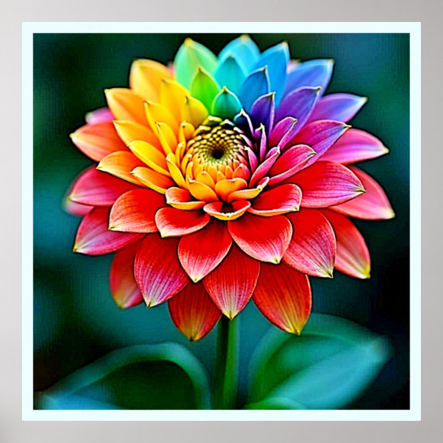 Vibrante arte de ensueño de Rainbow Petal (Frente)