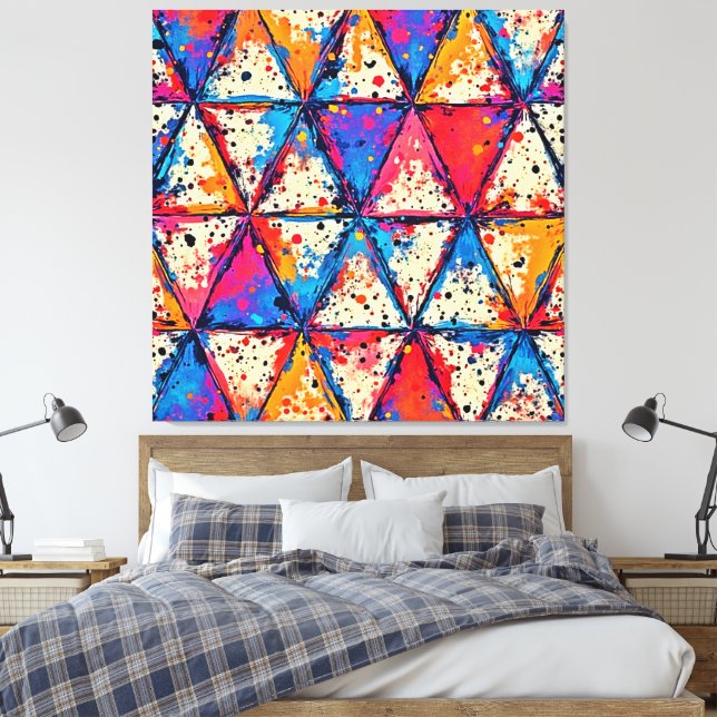 Vibrante arte de triángulo de salpicadura (Insitu(Dormitorio))