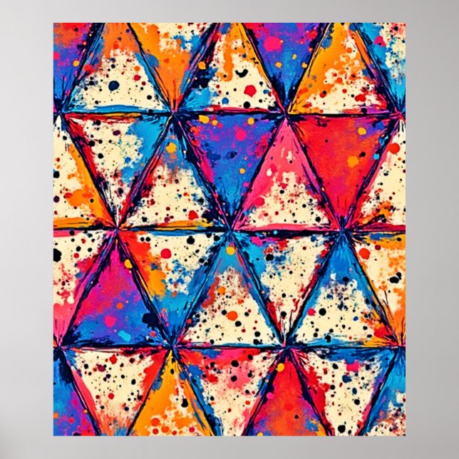 Vibrante arte de triángulo de salpicadura (Frente)