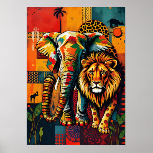 Vibrante Arte de Vida Silvestre Africano