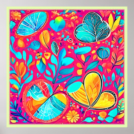 Vibrante arte del corazón floral