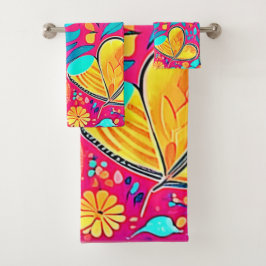 Vibrante arte del corazón floral