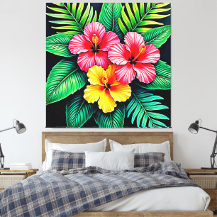 Vibrante arte tropical hibiscus