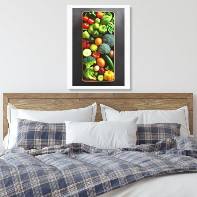 Vibrante Arte Vegetable Estirada Imprimir tela (Insitu(Dormitorio))