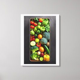 Vibrante Arte Vegetable Estirada Imprimir tela