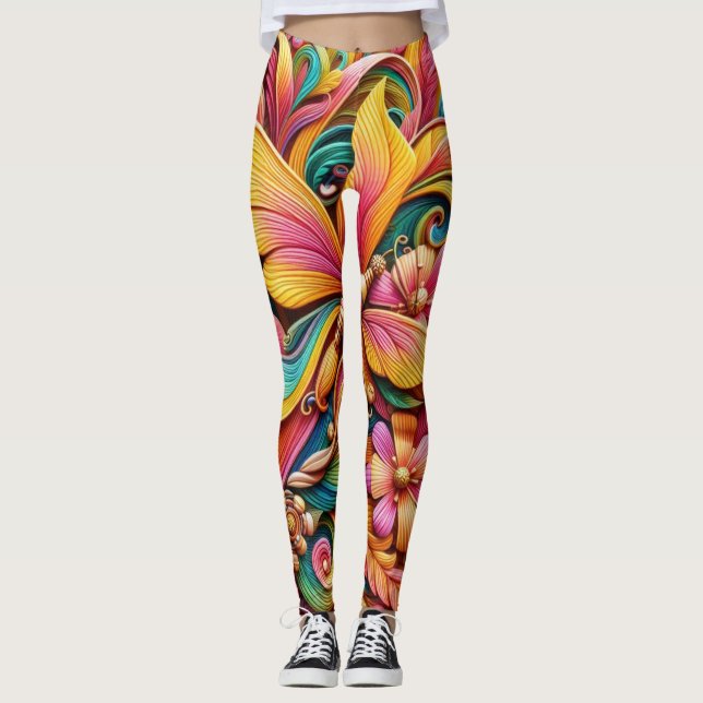 Vibrante Bloom Capri Leggings (Anverso)