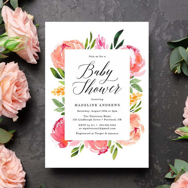 Vibrante Blooms Invitación a Baby Shower (Subido por el creador)