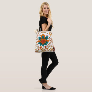 Vibrante Bolsa de Tote de Arte Floral