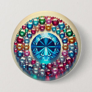Vibrante botón Gemstone Circle Round