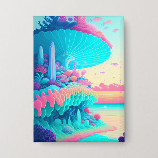 Vibrante botón Neon Coral Garden