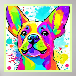 Vibrante Bulldog Frenchie Arte Cachorro