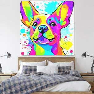 Vibrante Bulldog Frenchie Arte Cachorro