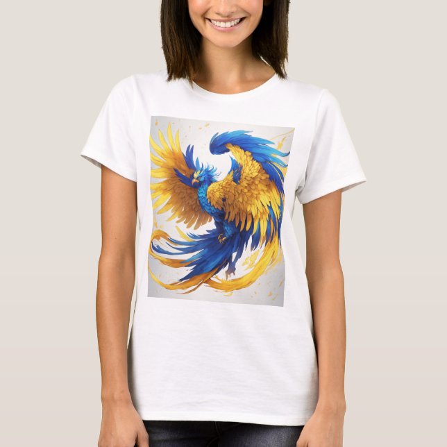 "Vibrante camiseta amarilla y azul Phoenix - Stand (Anverso)