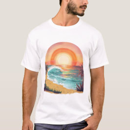 Vibrante camiseta básica Tropical Beach Sunset