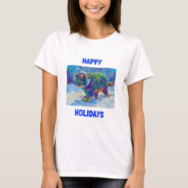Vibrante Camiseta de Celebración Feliz Navidad Gat