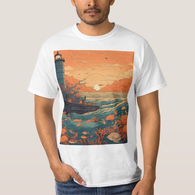 Vibrante Camiseta De Coral Reef: Celebrar Bajo El  (Anverso)