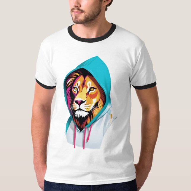 Vibrante Camiseta De La Hoodie Del León - Espíritu (Anverso)