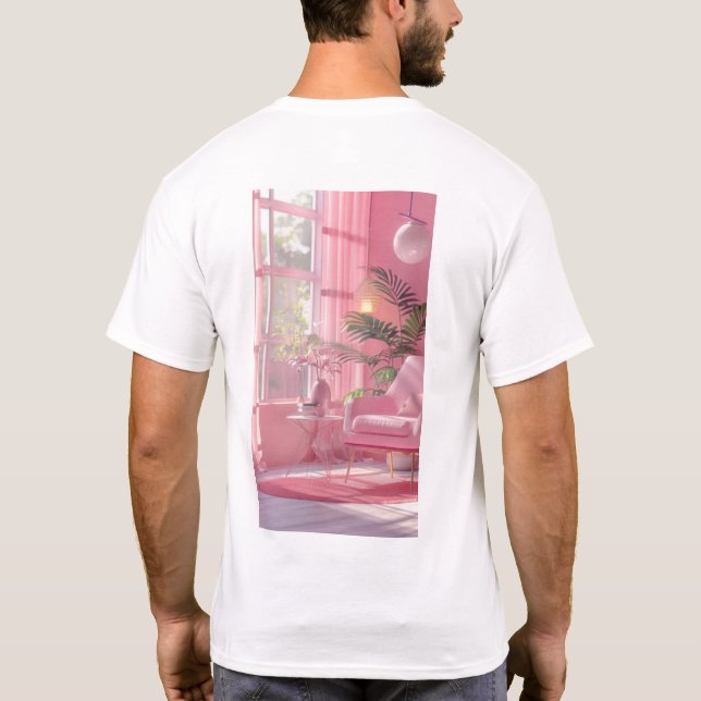 Vibrante camiseta en escena real de resolución 4K (Reverso)