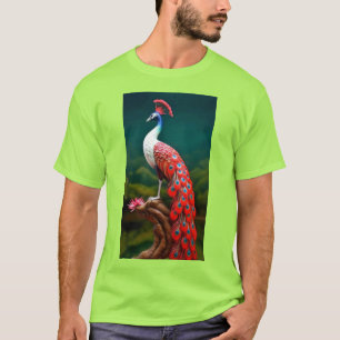"Vibrante Camiseta Gráfica Lime Peacock - Abrazar