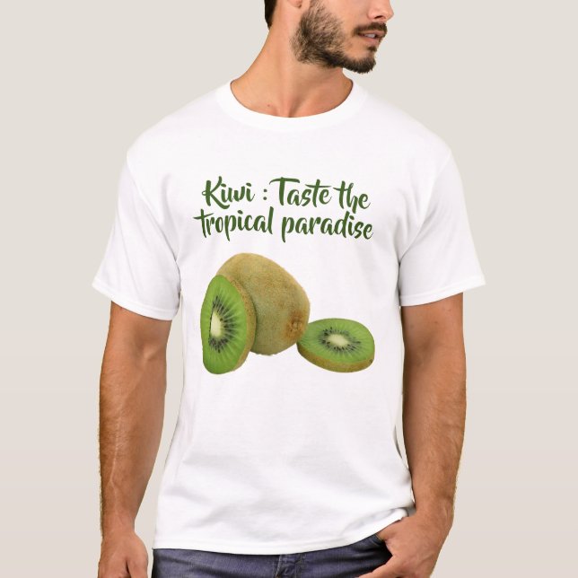 Vibrante camiseta impresa con fruta de Kiwi (Anverso)